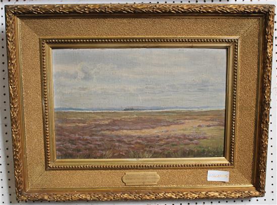 Simon? French School, oil on board, Heathland view
